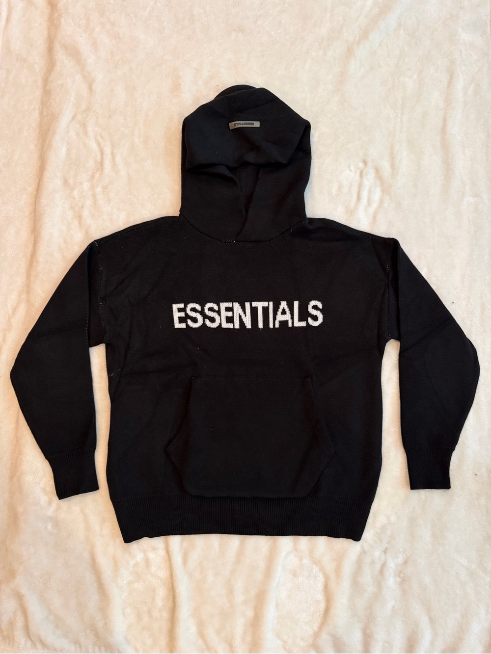 Fear of God ESSENTIALS Black Hoodie Sweatshirt - ESSENTIALS Branding